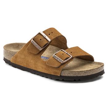 Arizona Birkenstock Soft Footbed Semisove Damske Hnede | SK 28AHK